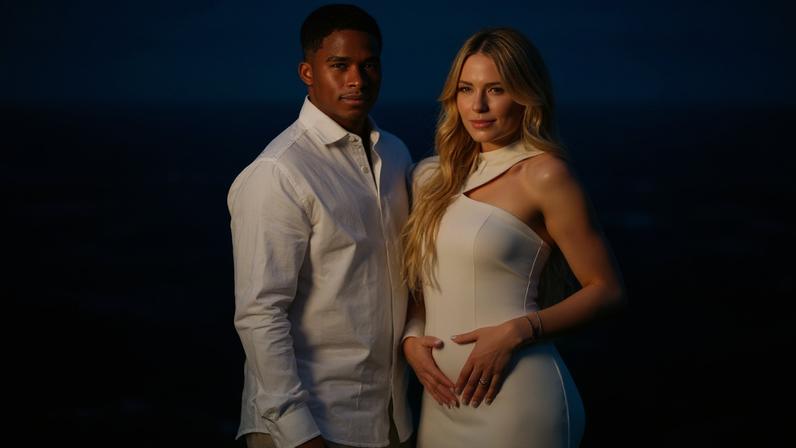 Endrick e a esposa Gabriely ao revelarem a gravidez do primeiro filho