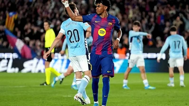 Lamine Yamal se machucou no duelo entre Barcelona e Celta de Vigo –