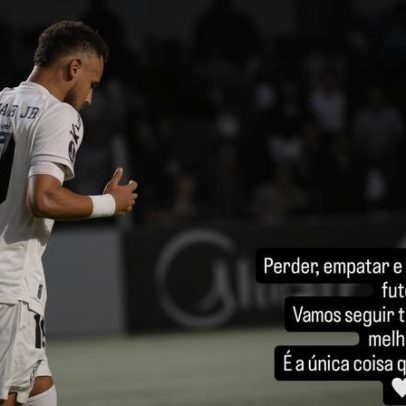Neymar comenta empate do Santos e afirma que seguirá trabalhando