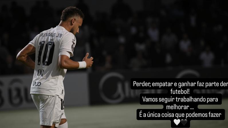 Neymar faz postagem após empate do Santos na Copa Sul-Americana — Foto: Reprodução/Instagram