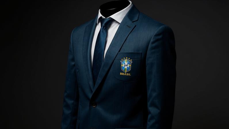 Traje que será utilizado pela comissão técnica da Seleção na viagem para a Copa do Mundo — Foto: Divulgação / Ricardo Almeida