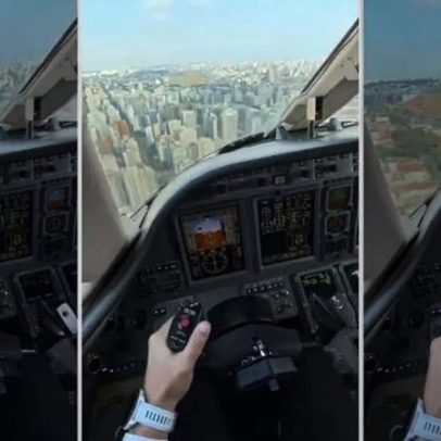 Piloto registra pouso no Aeroporto de Congonhas entre prédios