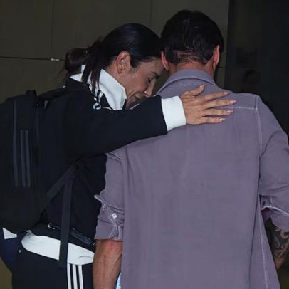 Ivete Sangalo é recebida pelo ex-marido, Daniel Cady, em aeroporto