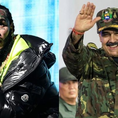 6ix9ine celebra libertação exibindo brinquedo SpongeBob assinado por Maduro