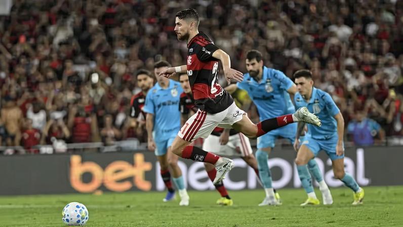 Gol de Jorginho, Flamengo x Santos — Foto: André Durão / ge