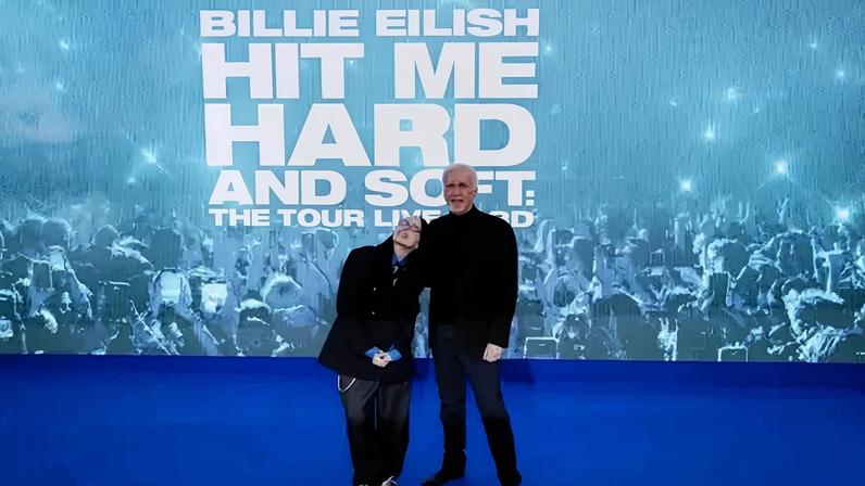 EPA/Shutterstock Eilish and Cameron on the blue carpet together.