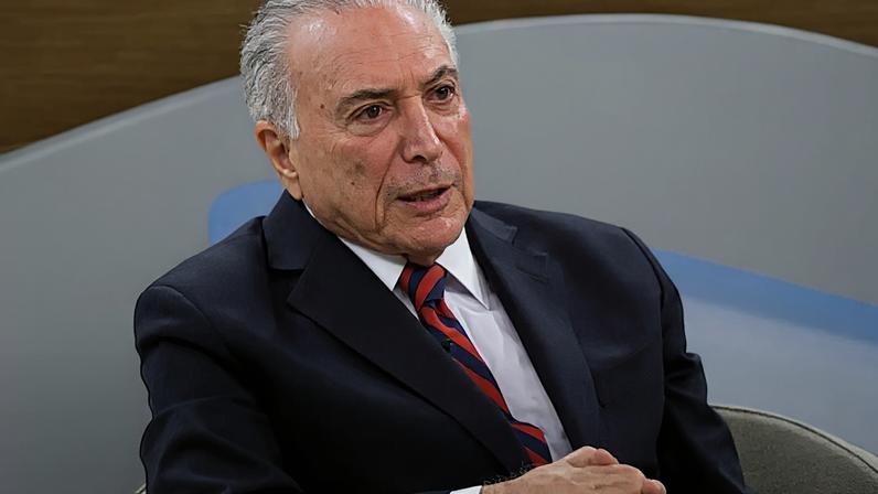 Ex-presidente Michel Temer falou a jornalistas durante evento em Itu