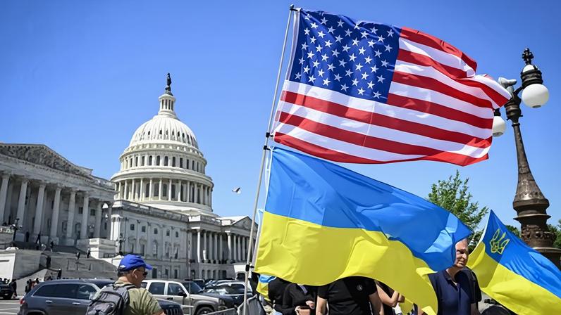 Supporters of Ukraine in Washington DC, in 2024. Photograph: Anadolu/Getty Images