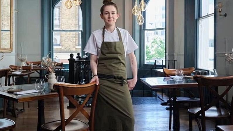 Ruth Hansom photographed in 2022 at the Princess of Shoreditch, London, where she previously worked as head chef.