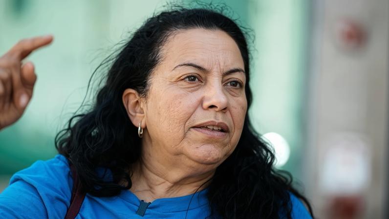 Analilia Mejia in Bloomfield, New Jersey, on 16 April 2026.