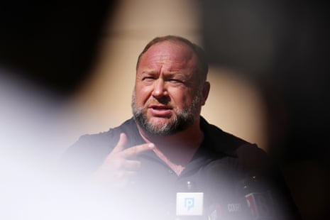 InfoWars founder Alex Jones outside court in Waterbury, Connecticut in 2022.