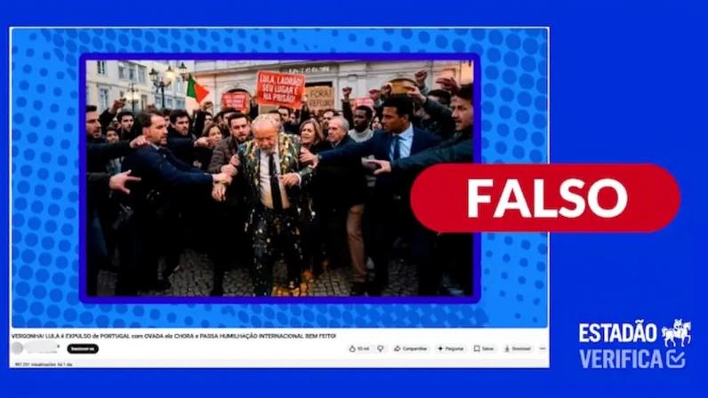 Imagens de Lula recebendo ‘chuva de ovos’ em Portugal foram criadas com IA