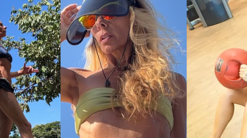 Adriane Galisteu, 53 anos, sobre dieta e rotina de treinos: ‘O segredo? É viver! Tenho meus momentos para tudo, mas tenho foco’.