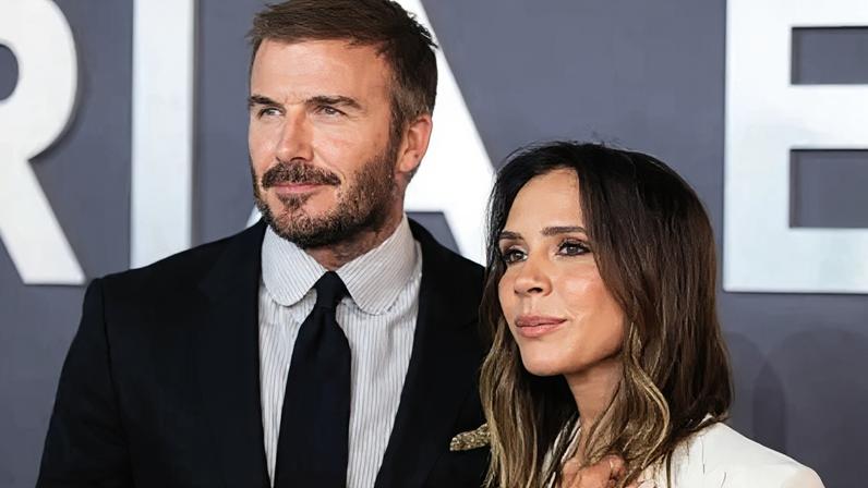 Victoria Beckham and David Beckham attend the "Victoria Beckham" World Premiere at the Curzon Mayfair on October 08, 2025 in London, England