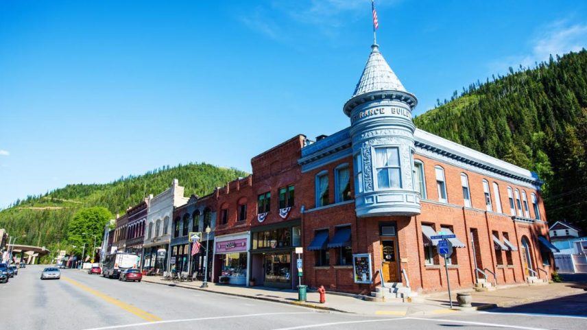 Downtown Wallace, Idaho, is a historic mountain town.