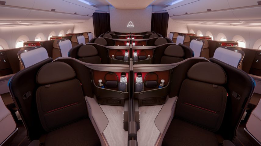 The new Delta One cabin on a Delta Air Lines A350-1000.