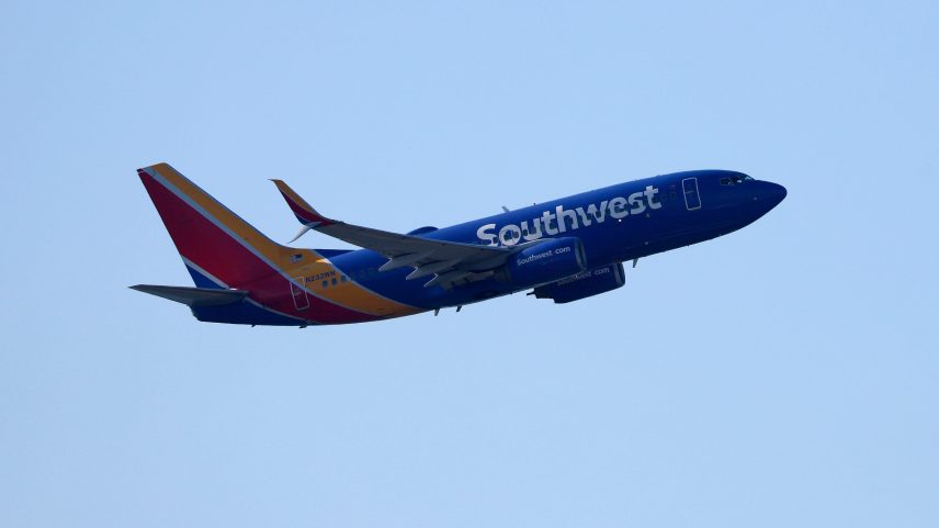 OAKLAND, CALIFORNIA - JANUARY 26: A Southwest Airlines plane takes off from Oakland San Francisco Bay Airport on January 26, 2026 in Oakland, California.