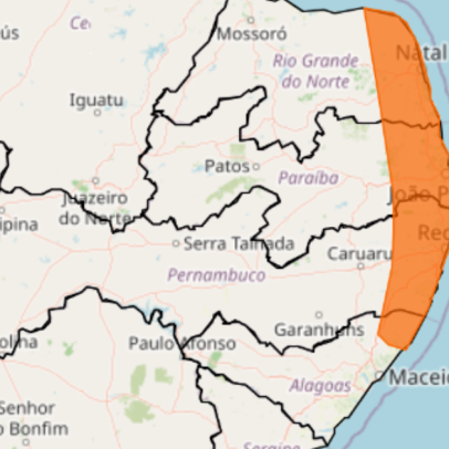 Inmet alerta chuva intensa no Grande Recife, Agreste e Zona da Mata nesta quinta