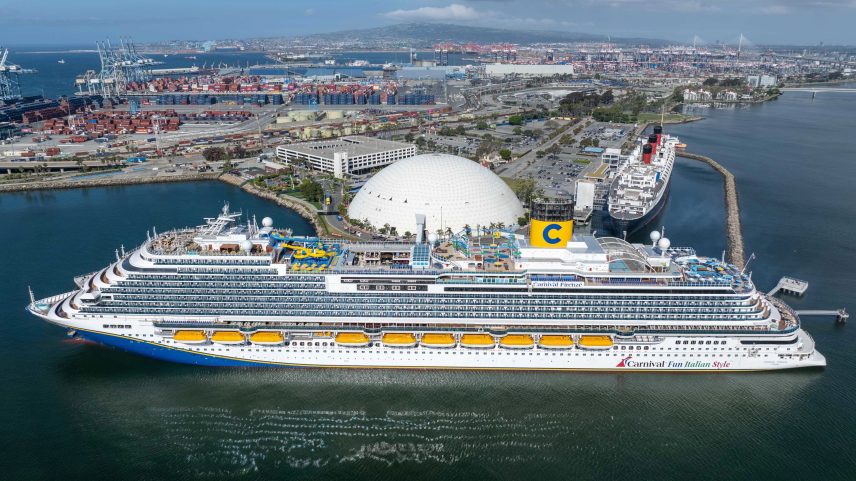 Carnival Firenze docked at Long Beach cruise terminal