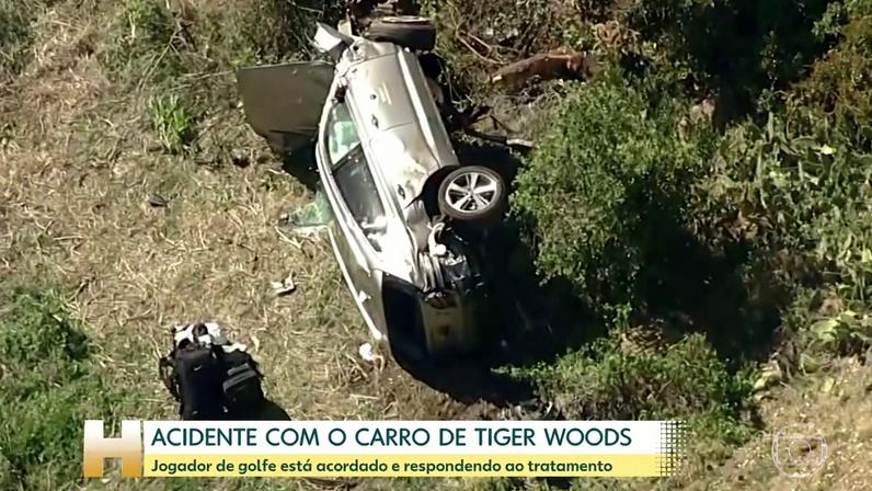 Câmera corporal mostra Tiger Woods dizendo que falava com Trump após acidente
