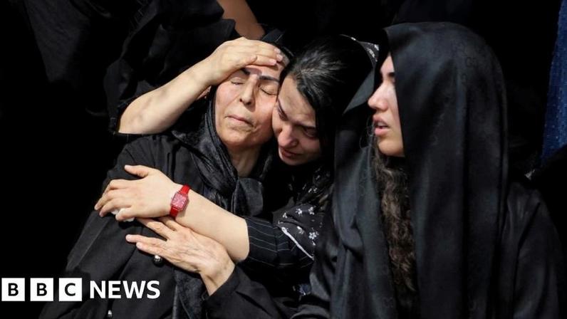 Women react during the funeral of the victims following a reported strike on a school, amid the U.S.-Israeli conflict with Iran, in Minab, Iran, March 3, 2026.