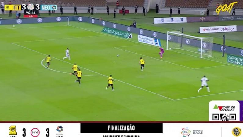 Neom SC vence Al Ittihad por 4 a 3 com Benrahma em destaque