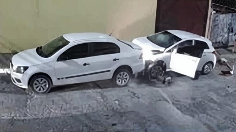 Câmeras flagraram a tentativa de feminicídio