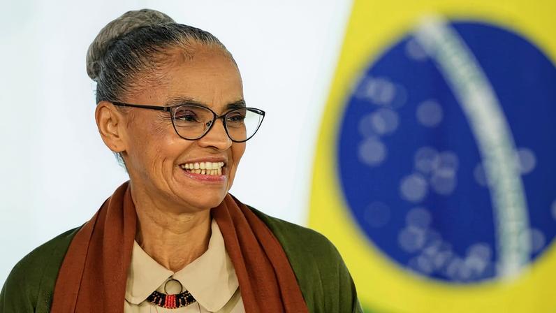 Brazil’s Environment Minister Marina Silva smiles during a decree-signing ceremony on Environment Day at the Planalto Palace in Brasilia, Brazil, June 3, 2025. Photo by Eraldo Peres via Associated Press
