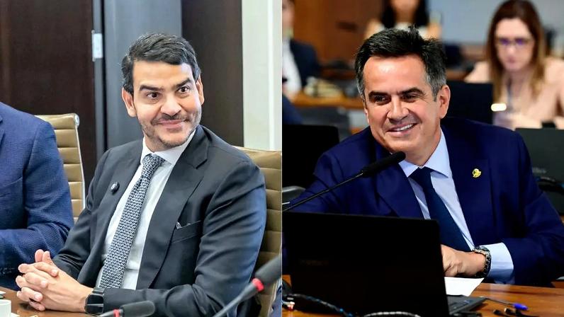 Ao lado de Rueda, presidente do PP disse que gostaria que a indicação viesse de Bolsonaro. (Foto: Daniel Estevão/AGU; Saulo Cruz/Agência Senado)