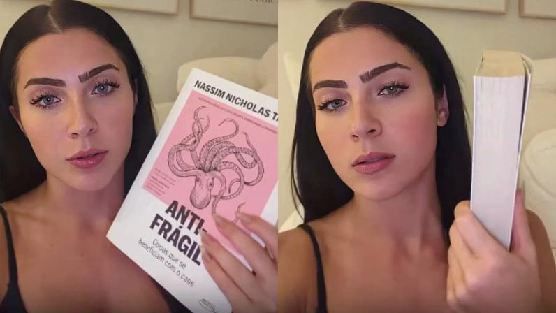 Jade Picon compra livro pela capa e desiste ao ver o número de páginas