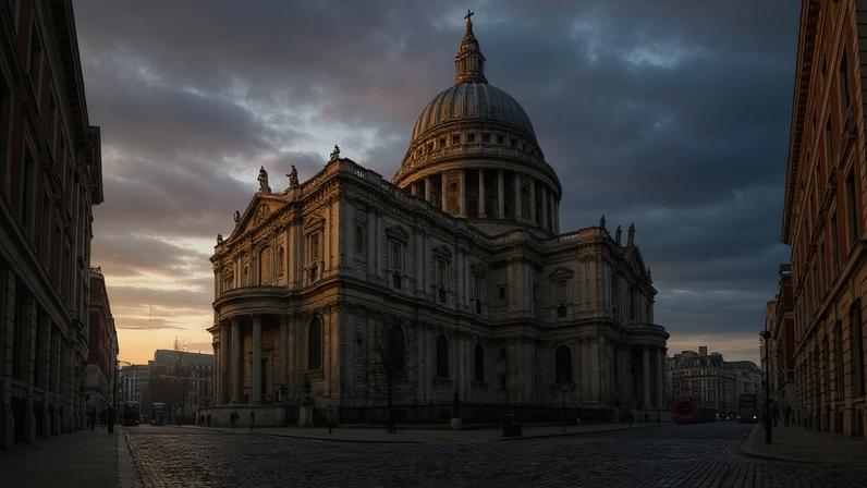 Cúpula monumental de cento e onze metros da histórica catedral anglicana no centro de Londres – Créditos: depositphotos.com / jovannig