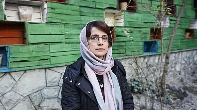 Advogada de direitos humanos Nasrin Sotoudeh fotografada no jardim de seu escritório em Teerã em 9 de dezembro de 2014.