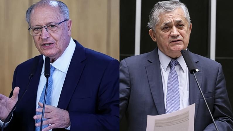 O vice-presidente Geraldo Alckmin e o ministro de Relações Institucionais José Guimarães