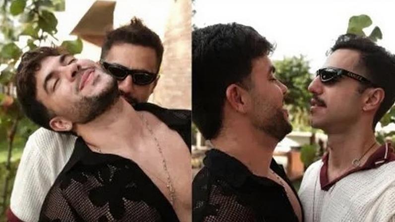 Álvaro e ex-BBB Matheus Lisboa posam juntos durante viagem por Alagoas