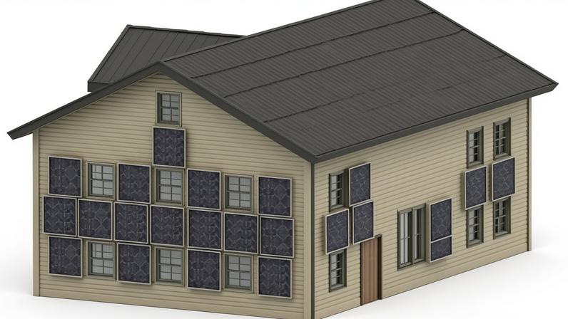 Leves e removíveis, os painéis com tecidos fototérmicos podem ser pendurados nas fachadas externas das casas pelos próprios moradores