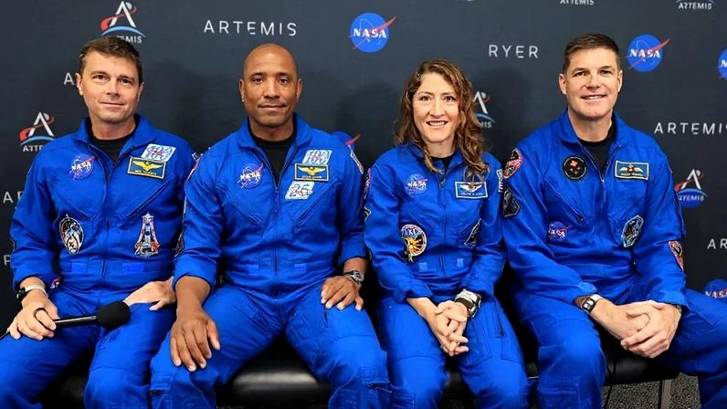 Reprodução/NASA Reid Wiseman, Victor Glover, Christina Koch e Jeremy Hansen
