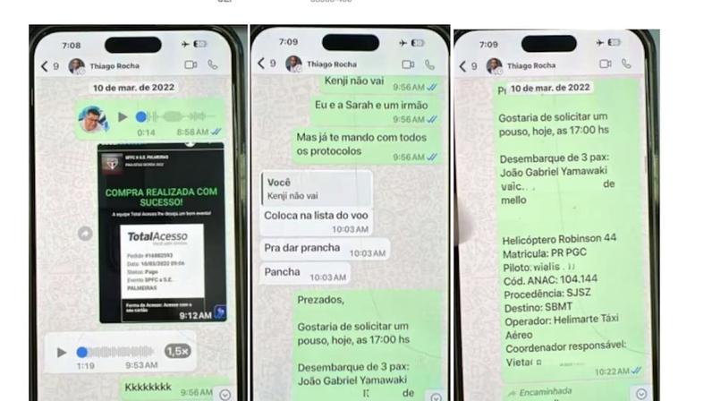 Diálogo flagrados pela polícia na Operação Contaminatio: pouso de helicóptero no Palácio dos Bandeirantes