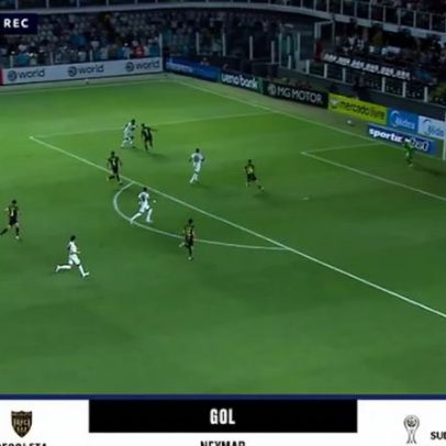 Neymar marca gol pelo Santos em empate na Sudamericana