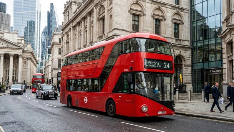 Ônibus de dois andares com motor híbrido ou elétrico desenhado para modernizar Londres – Créditos: depositphotos.com / santirf