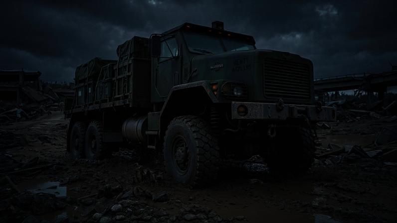 Veículos militares HEMTT garantem suporte logístico pesado em terrenos de extrema dificuldade