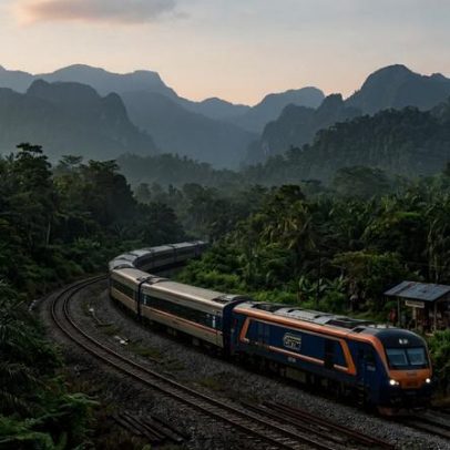 Trem entre Tailândia e Cingapura mostra paisagens da selva dignas de cinema