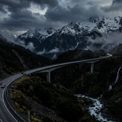 Rodovia Arthur's Pass SH73 cruza os Alpes do Sul em trecho de 920 m