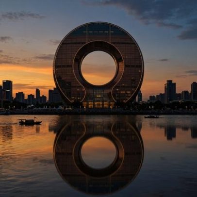 Edifício circular na China, 138 m de altura, é o mais alto do mundo