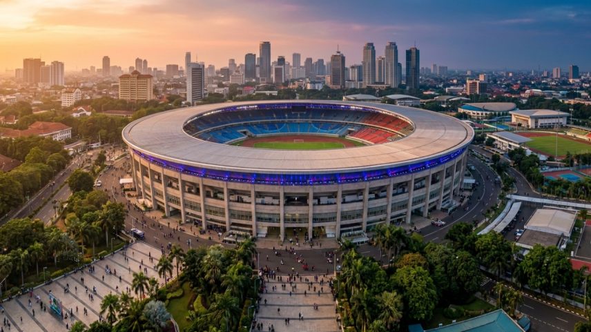 Arena multiuso de grande porte com capacidade para mais de setenta e sete mil espectadores – Créditos: depositphotos.com / georginacaptures