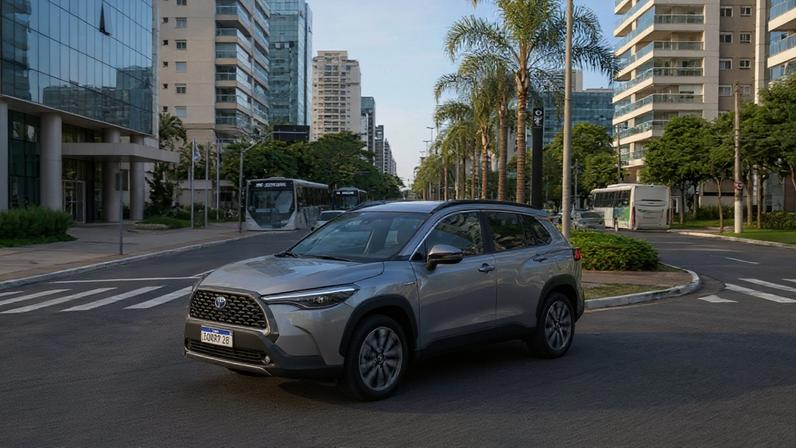 O sistema de propulsão híbrida flex do utilitário esportivo da Toyota com foco em baixo consumo de combustível – Créditos: depositphotos.com / dontree