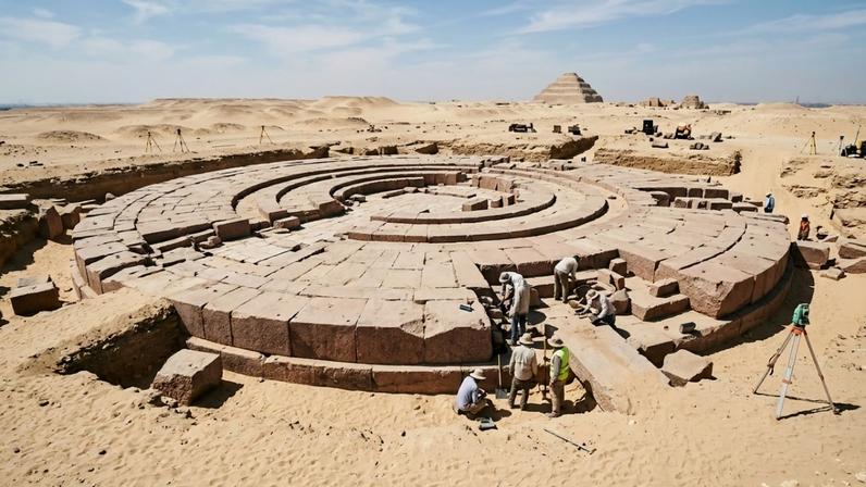 Estrutura circular de 50 m em granito de 10 t é encontrada no Egito