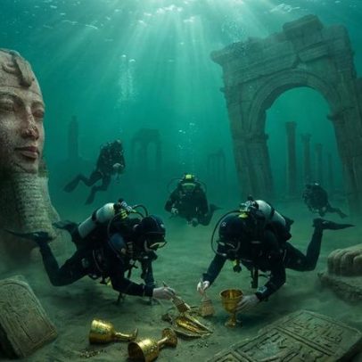 Estátua de cinco metros e templos de ouro a 30 m de profundidade no Egito