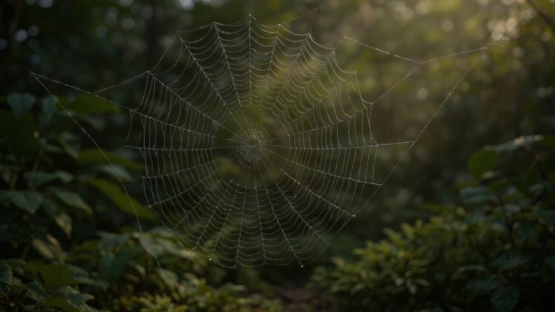 (Imagem ilustrativa)Fios naturais de teia de aranha com resistência mecânica superior ao aço e ao material Kevlar