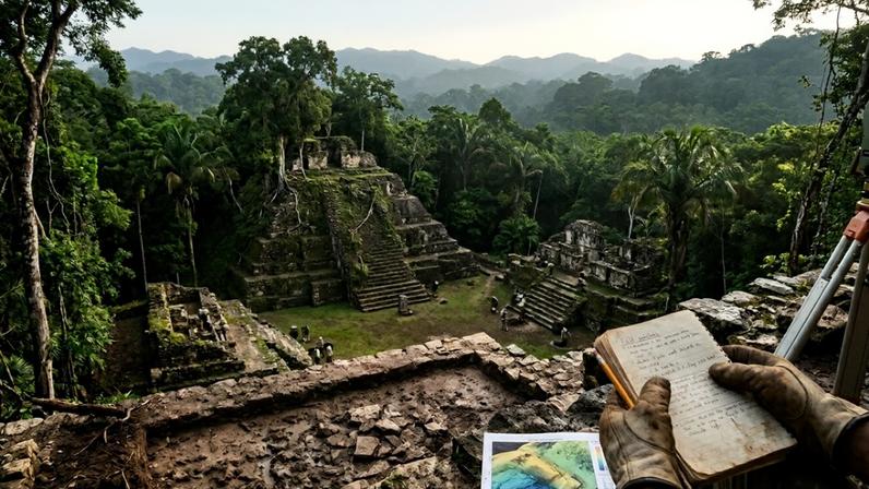 Reconstrução digital de estruturas piramidais e canais de água ocultos pela vegetação tropical densa