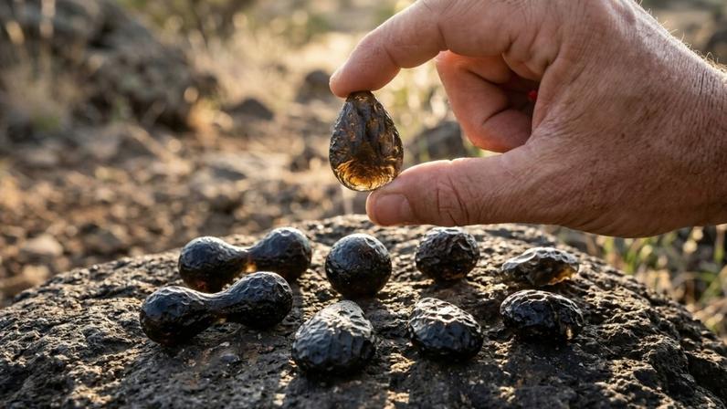 Vidro natural formado pelo impacto de meteoritos contra a superfície da Terra – Créditos: depositphotos.com / Minakryn